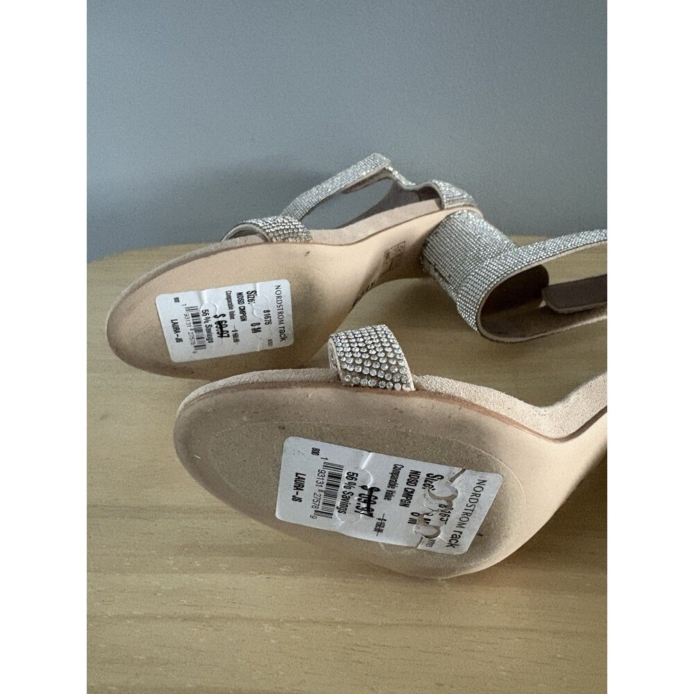 Jeffrey Campbell Laura Crystal Embellished Ankle Strap Silver 8 Prom Wedding - Picture 11 of 12